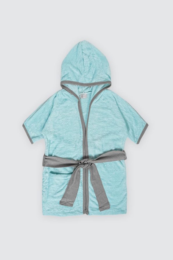 Coco Bathrobe Aqua Blue Depan 1