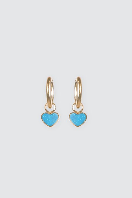 Gold Blue Heart Sparkle