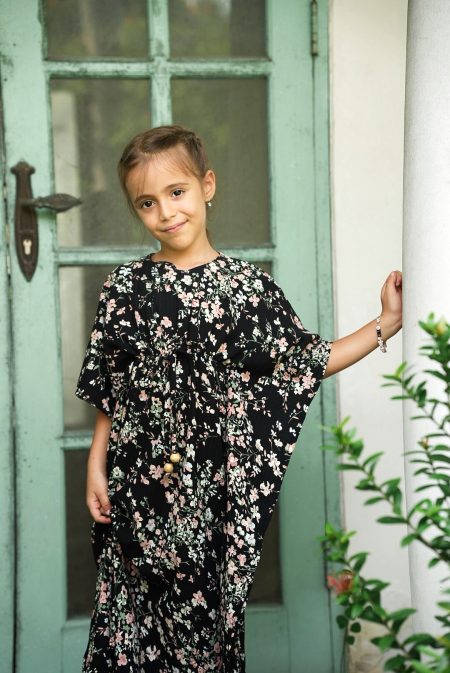 Jasmin Kaftan Flowery Black