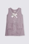 Isla-Bow-Dress-Pink-–-Grey-Houndstooth-Depan