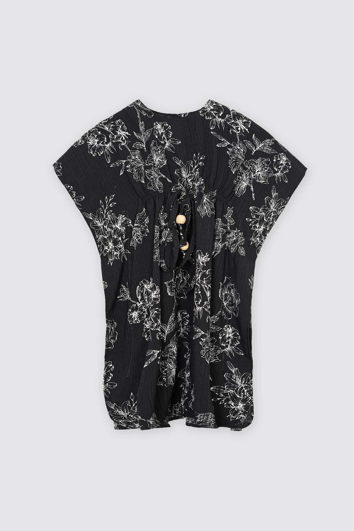 Jasmin-Kaftan-Black-Flower-Depan