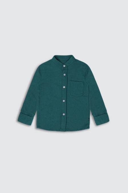 Basic Long Sleeve Shirt Bottle Green