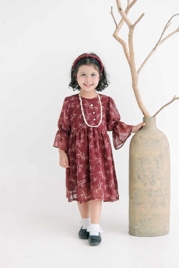 Jenia Dress Maroon depan