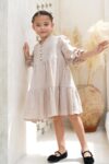 Raina-Embroidery-Dress-Brown-on model 1