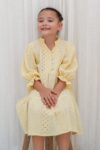 Raina-Embroidery-Dress-Yellow-on model 1