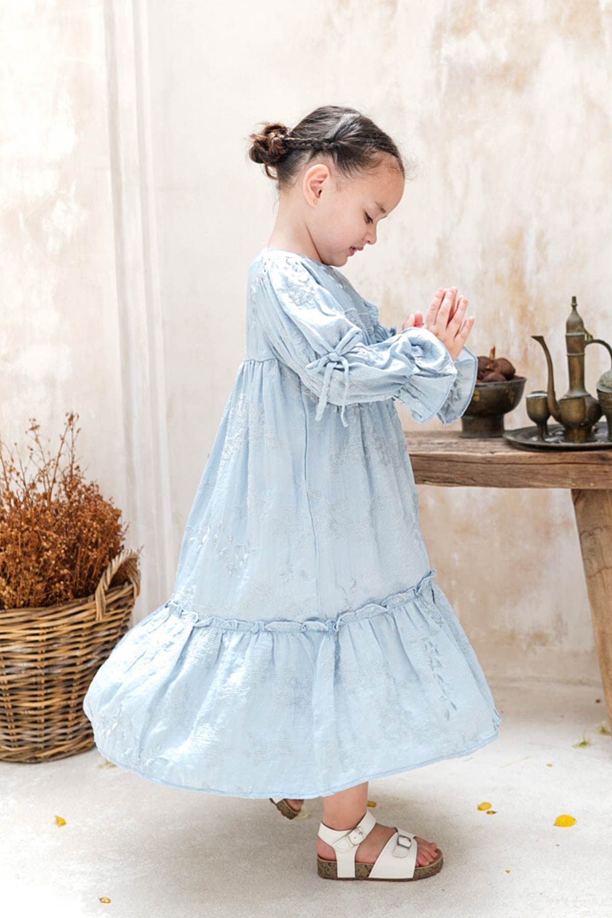 Yasmin-dress-Blue-on model 3