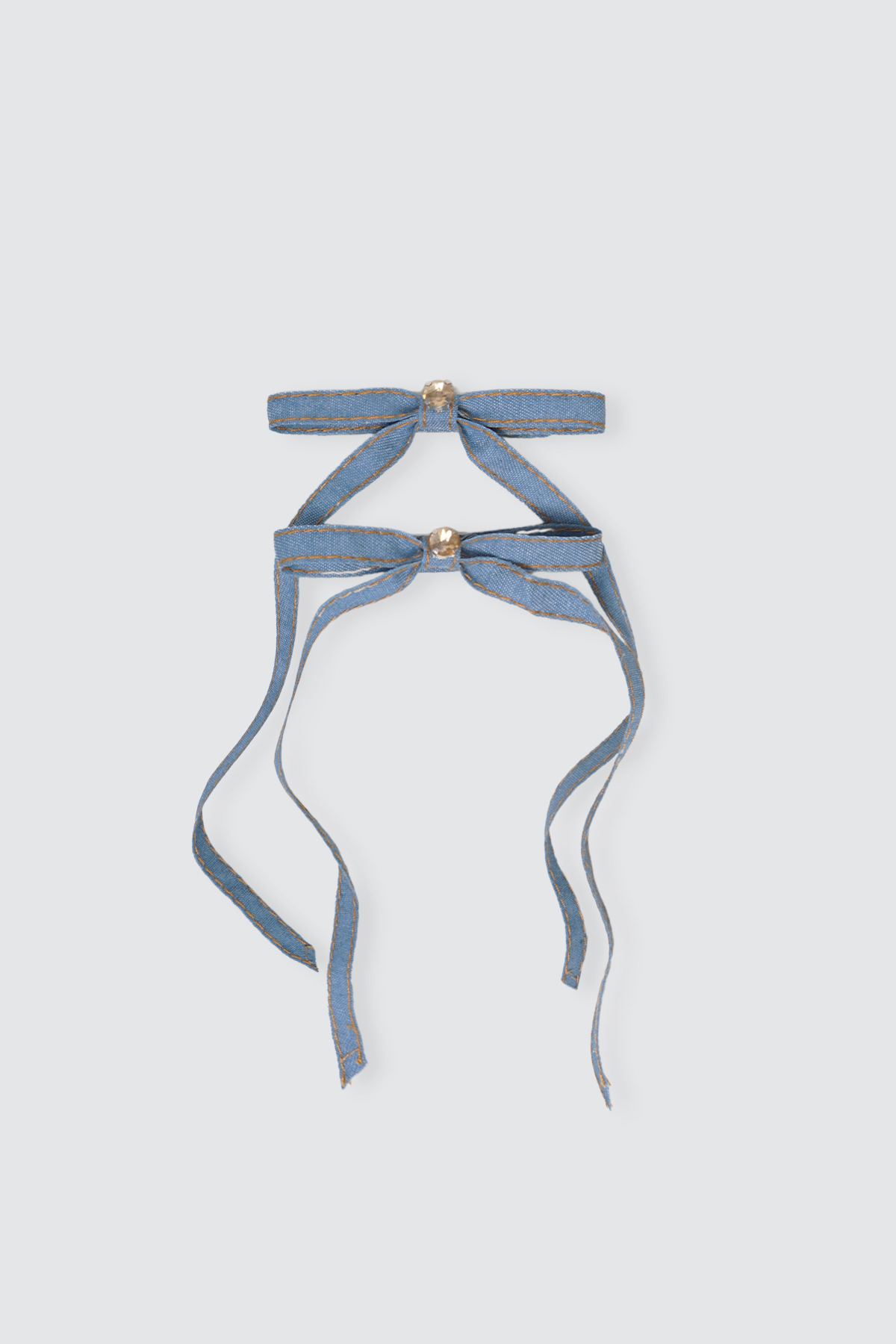 Luna-Denim-Bow-Light-Denim-Hairclip-Pair Luna Denim Bow Light Denim Hairclip Pair