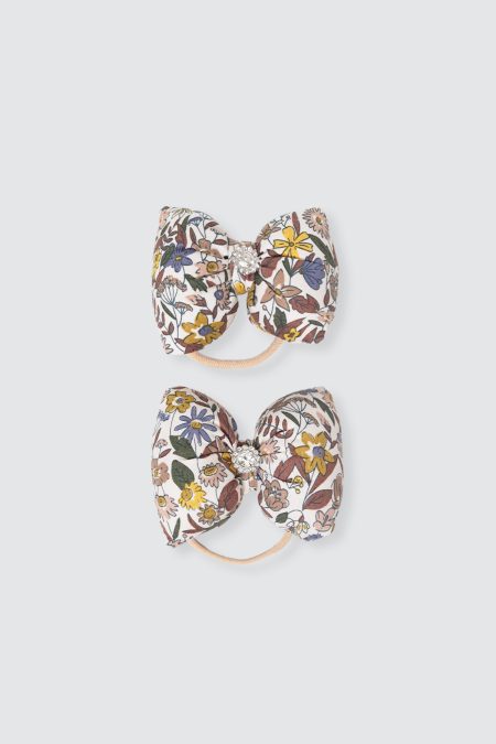 Nadine Pillow Bow Color Flower Hair Tie Pair