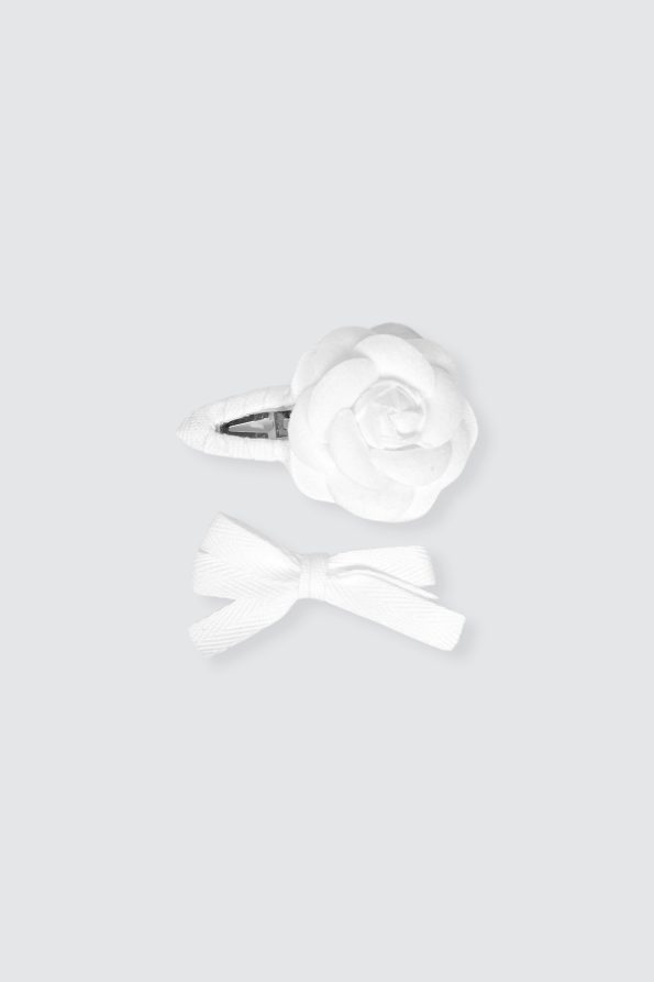 Zahra White Set of 2 Hairclip