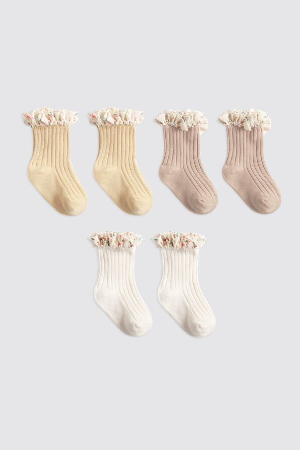 Flower-Ruffle-Socks–white-yellow-and-nude
