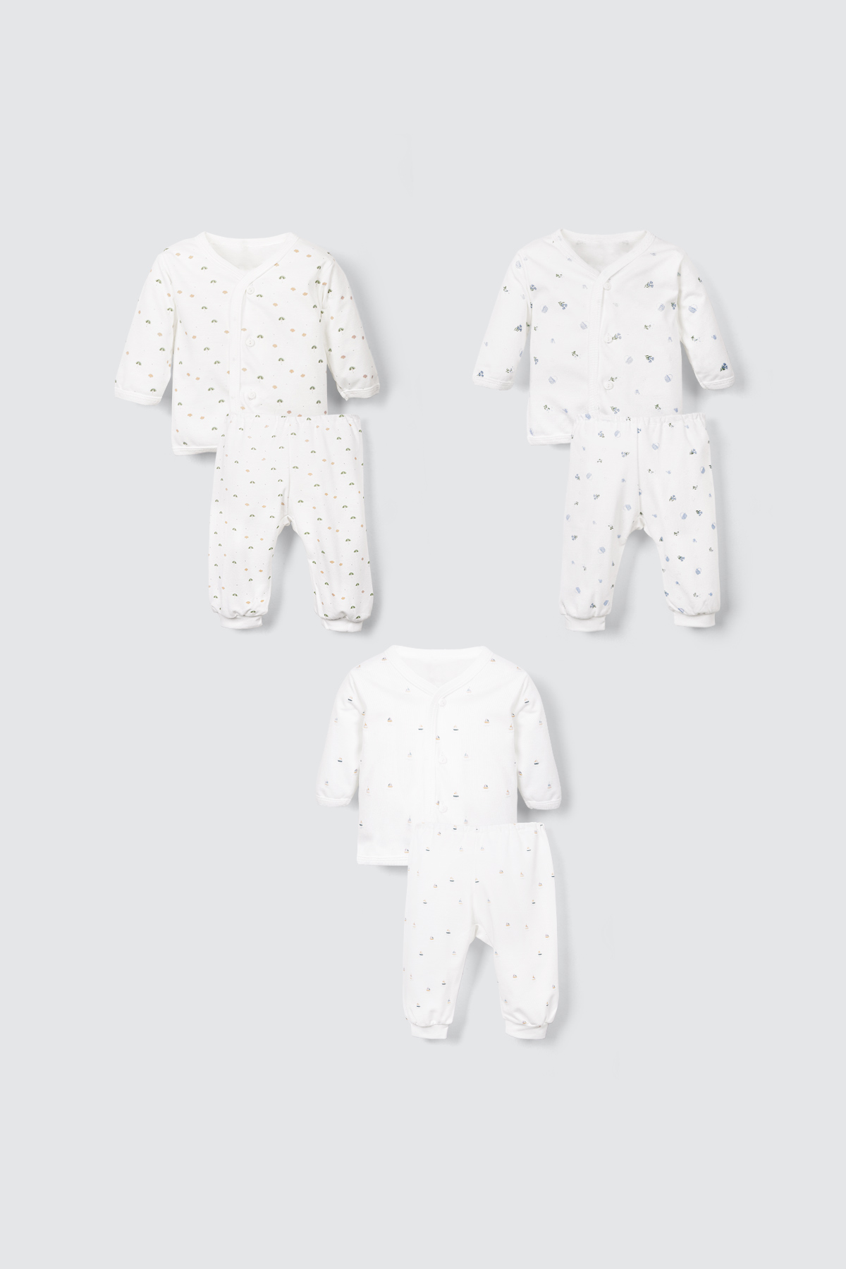 Kikipup Girls Pajamas Triplet Pack Umbrella Bluebells Sail - 1