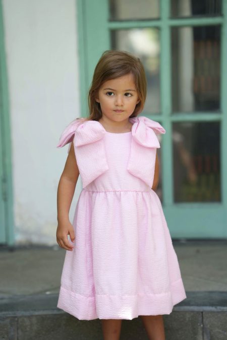 Hailey Bow Dress Light Pink