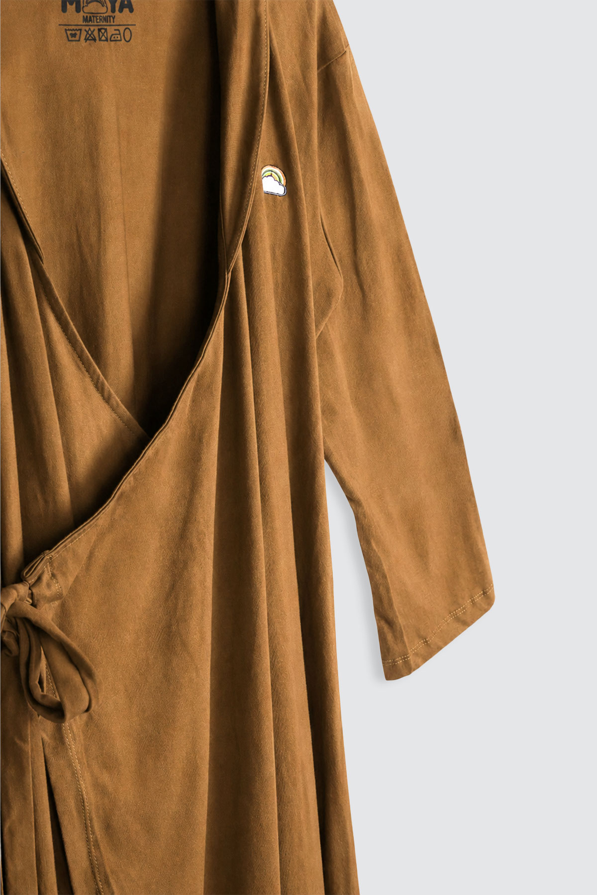 Moya-Long-Maternity-Kimono-Set-Almond-Brown-Detail