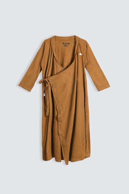 Moya Long Maternity Kimono Set Almond Brown