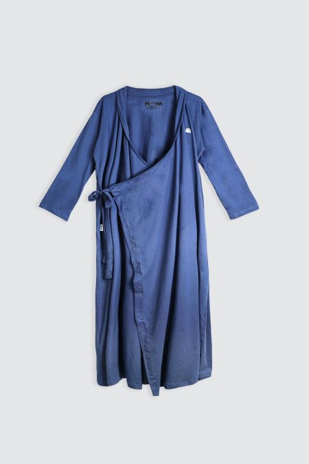 Moya Long Maternity Kimono Set Denim Blue