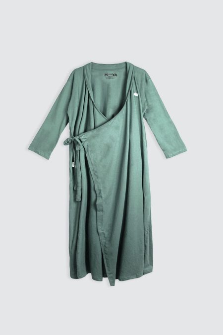 Moya Long Maternity Kimono Set Mineral Green