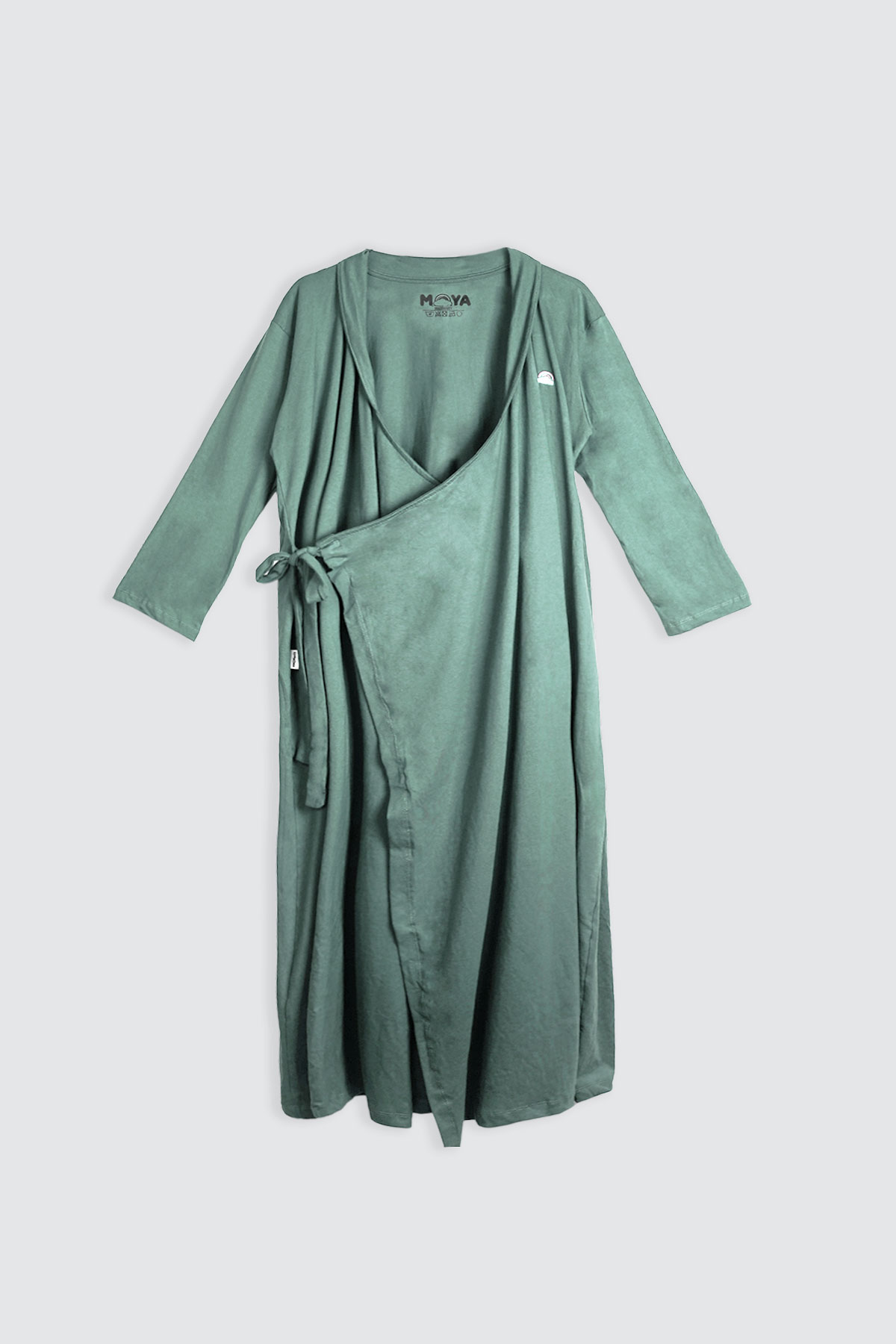 Moya-Short-Maternity-Kimono-Set-Mineral-Green-depan-long Moya Short Maternity Kimono Set Mineral Green depan long