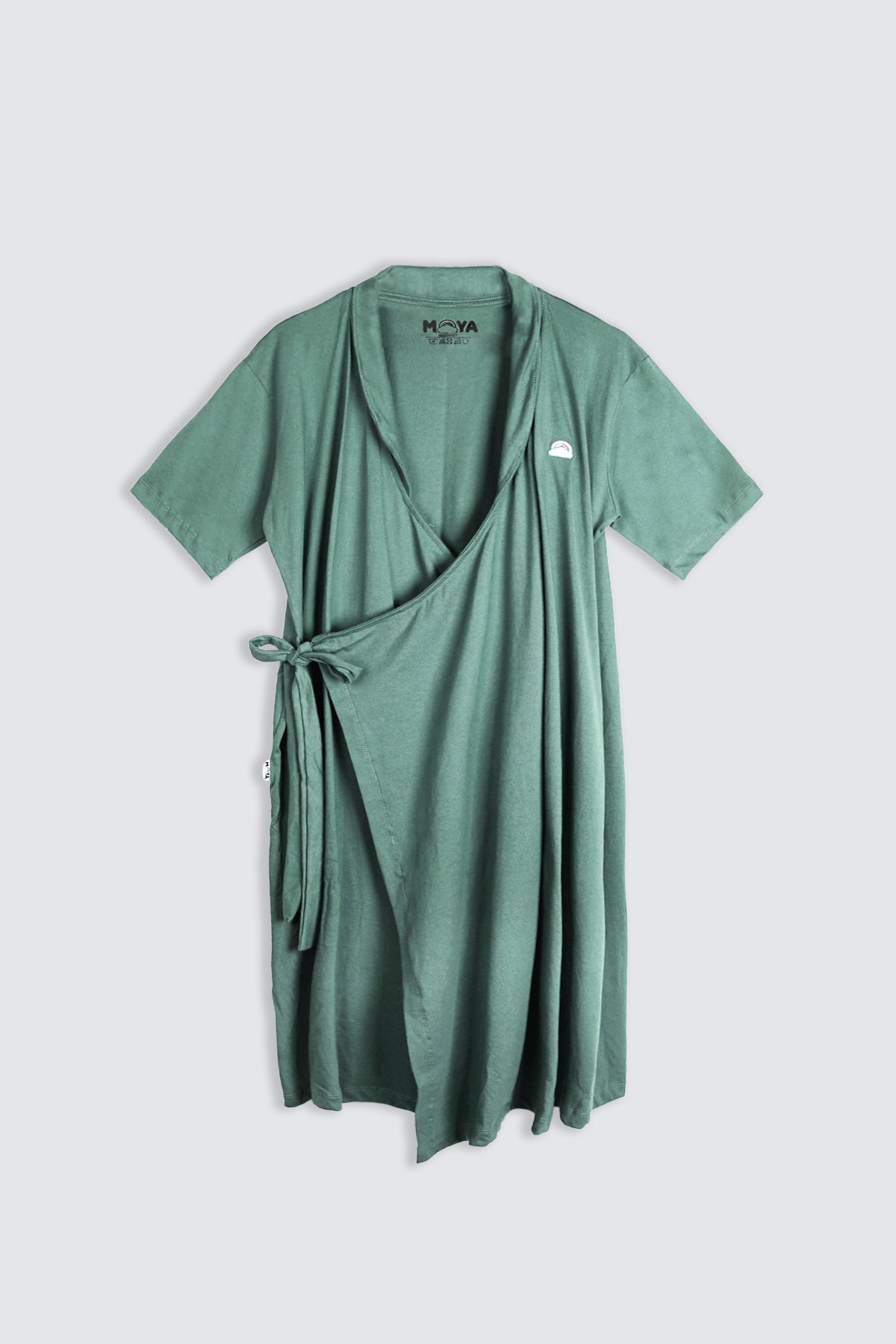 Moya-Short-Maternity-Kimono-Set-Mineral-Green-depan Moya Short Maternity Kimono Set Mineral Green depan