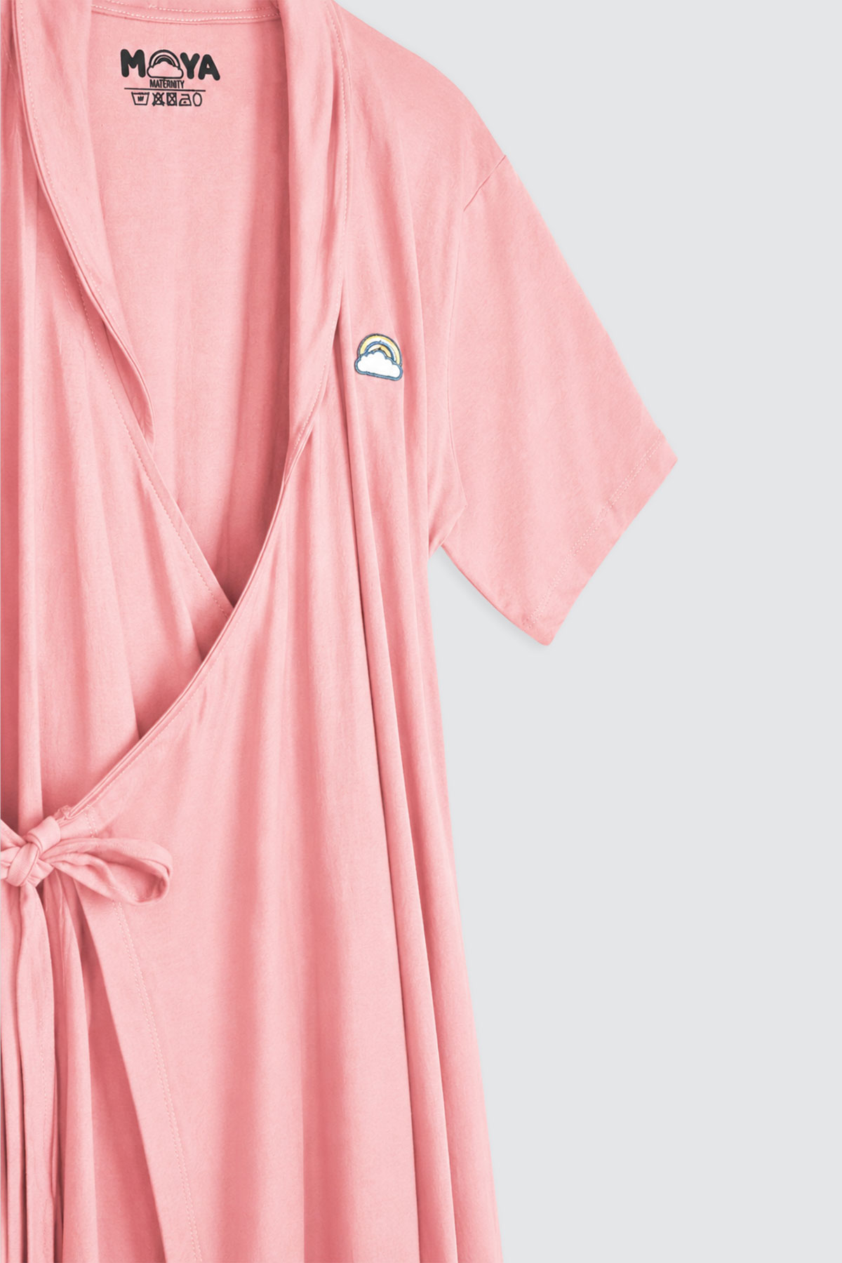 Moya-Short-Maternity-Kimono-Set-Peony-Pink-detail