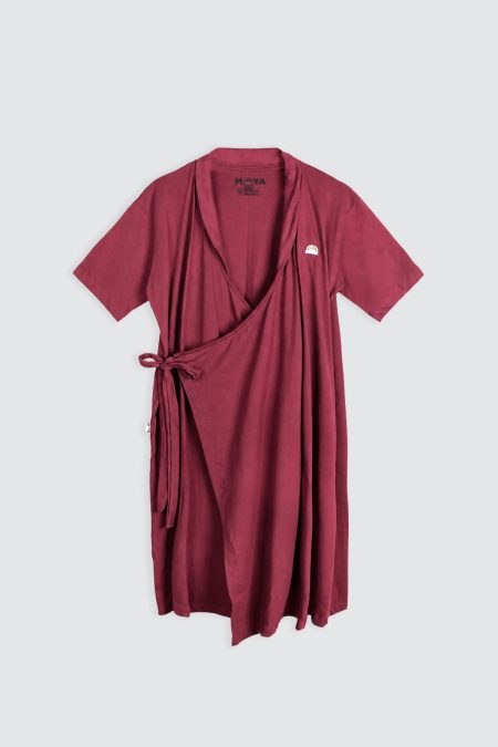 Moya Short Maternity Kimono Set Red Plum