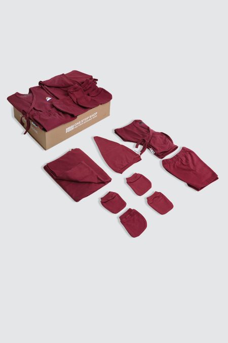Newborn Set Kimono Red Plum