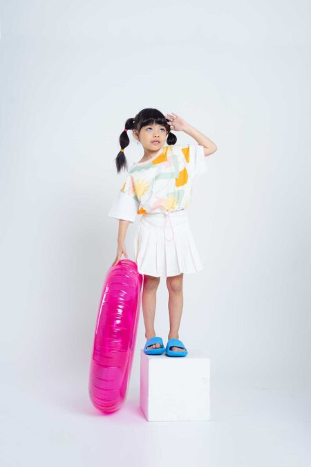 Kyra Oversized Girls Tee White