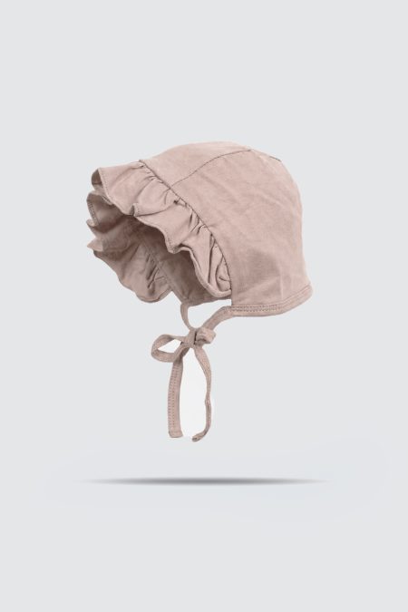 Ruffle Bonnet Light Brown