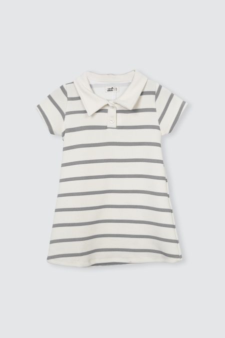 Yumi Dress Grey Stripes