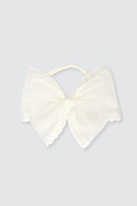 Fairy Bow Headband Nylon Ivory