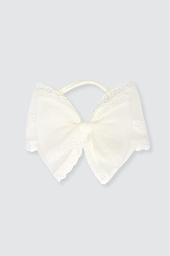 Fairy Bow Headband Nylon Ivory