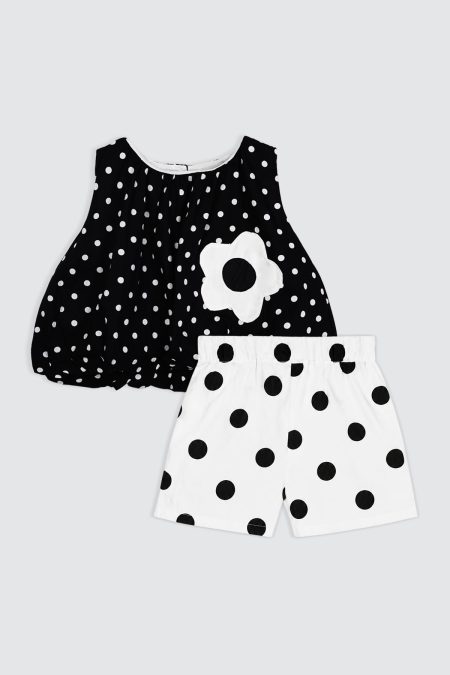 Gemma Polka Set Black & White Pants