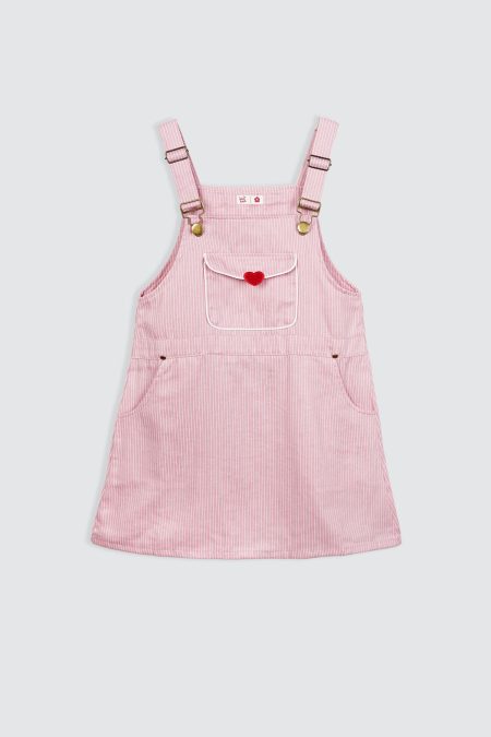 Sweetheart Pinafore Pink Stripes