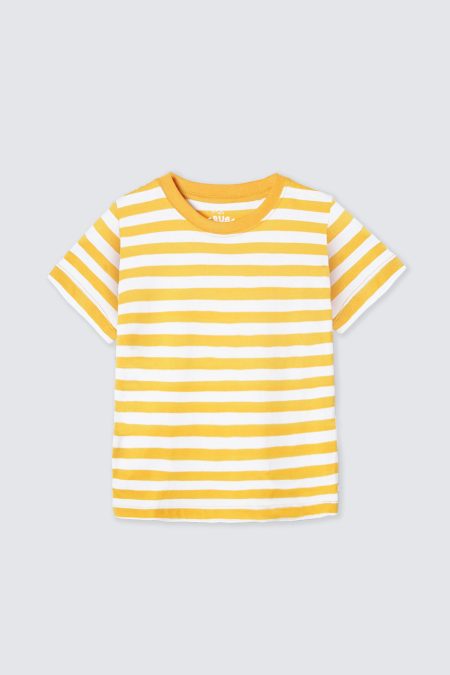 Cloud Basic Tees Mustard Stripes