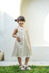 Lovina Dress Milky Brown – On Model 1