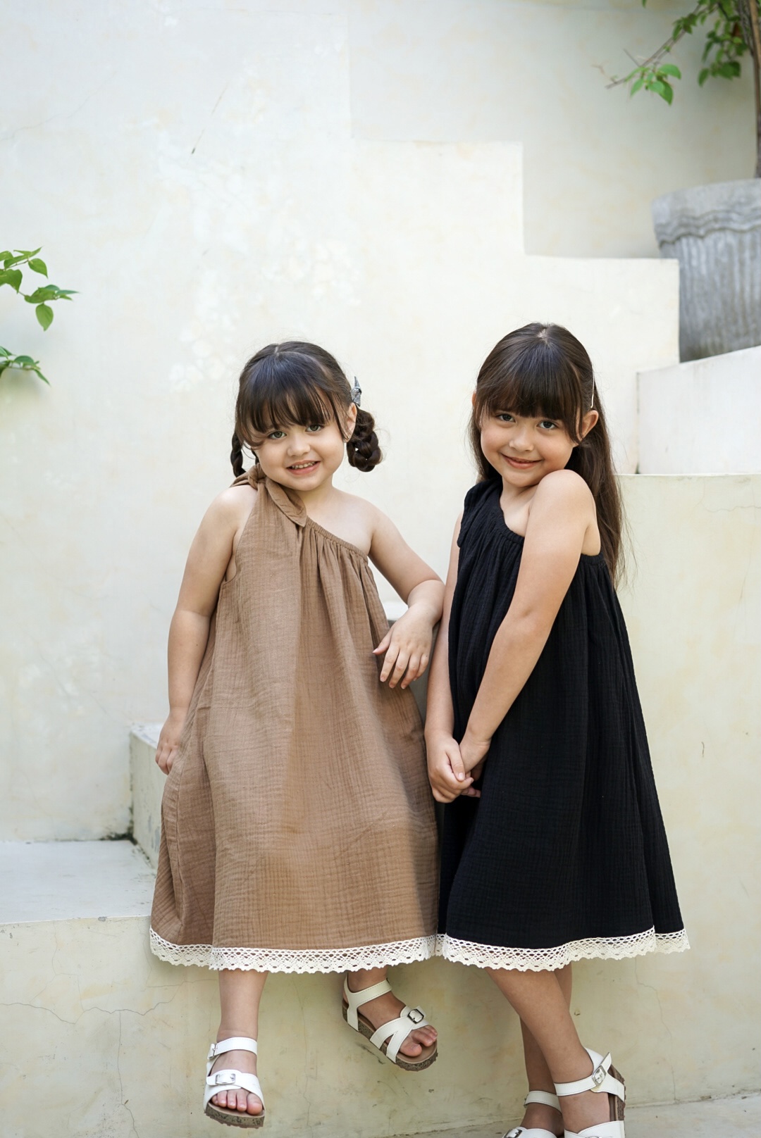 Lovina Dress Brown - On Model 2