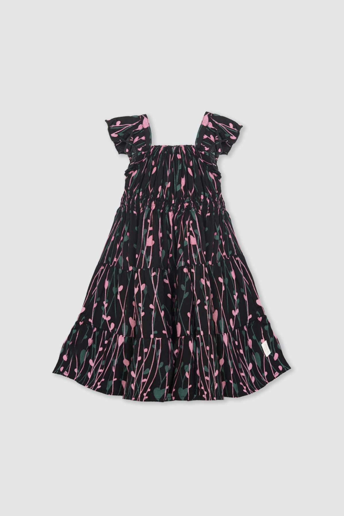 Lenna-Dress-Black-Pink-Flower-depan