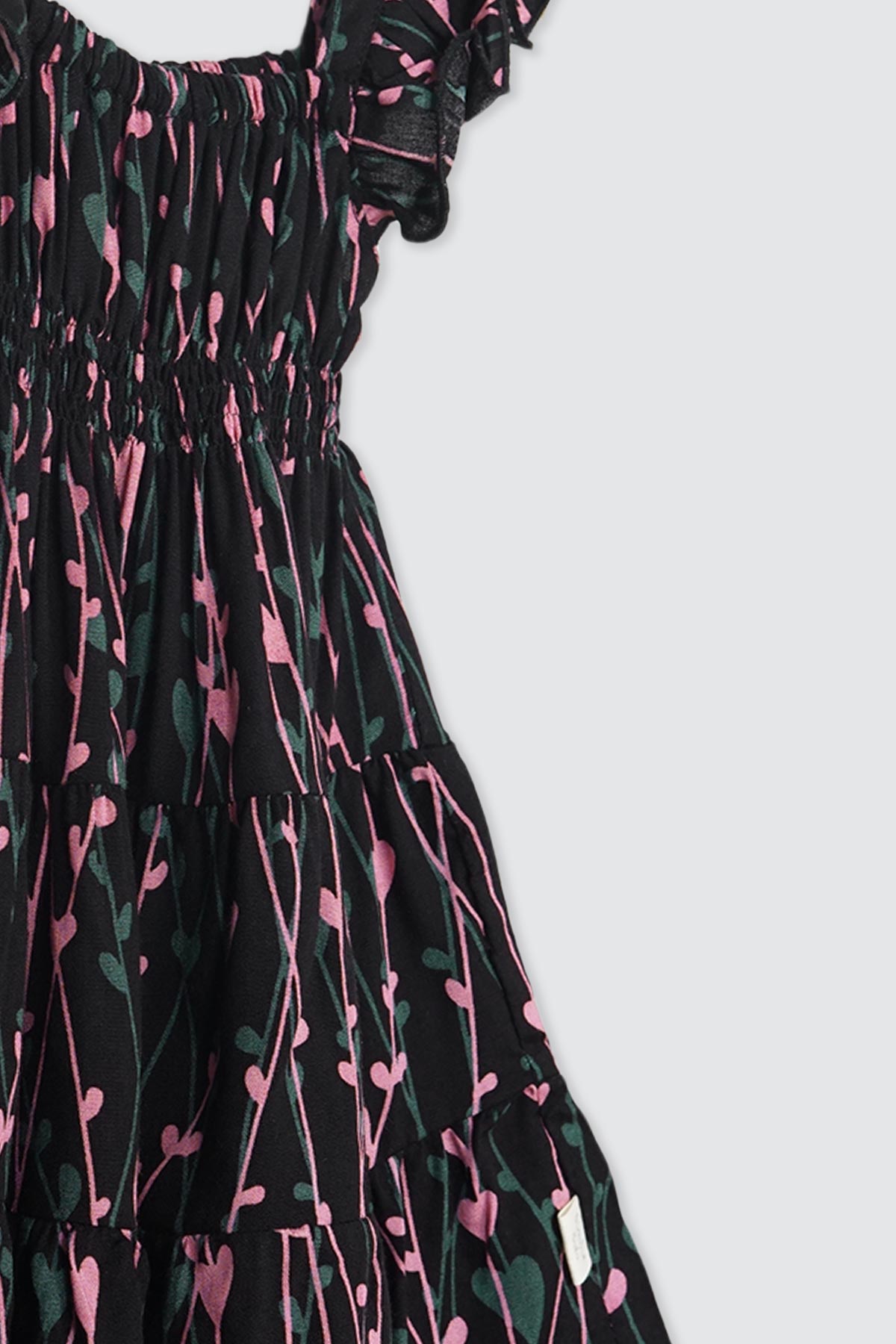 Lenna-Dress-Black-Pink-Flower-detail