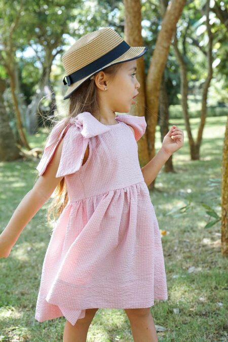 Hailey Bow Dress Pink