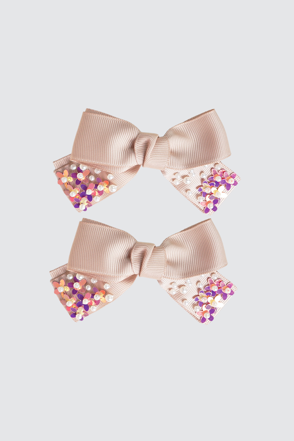 Hebe-Bow-Hairclip-Pair-Nude-White Hebe Bow Hairclip Pair Nude White 2