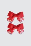 Hebe-Bow-Hairclip-Pair-Red