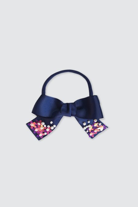 Hebe Bow Headband Nylon Navy