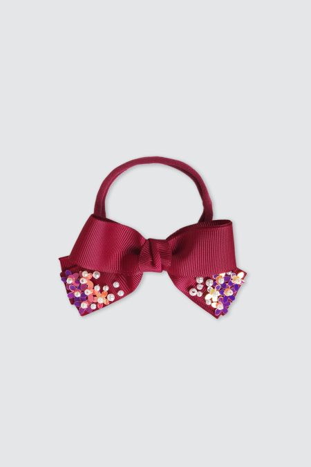 Hebe Bow Headband Nylon Wine