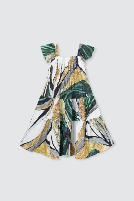 Lenna Dress Mosaic Green
