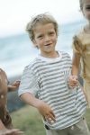 Ziga Stripe Tee Dark Grey – On Model 1
