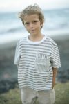 Ziga Stripe Tee Dark Grey – On Model 1