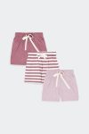 3 Pack Short Pants Rose