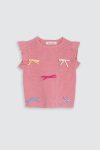 Lacey Ribbon Top Baby Pink (Depan)