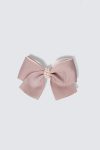 Mika Bow Grey Baby Pink Hairclip