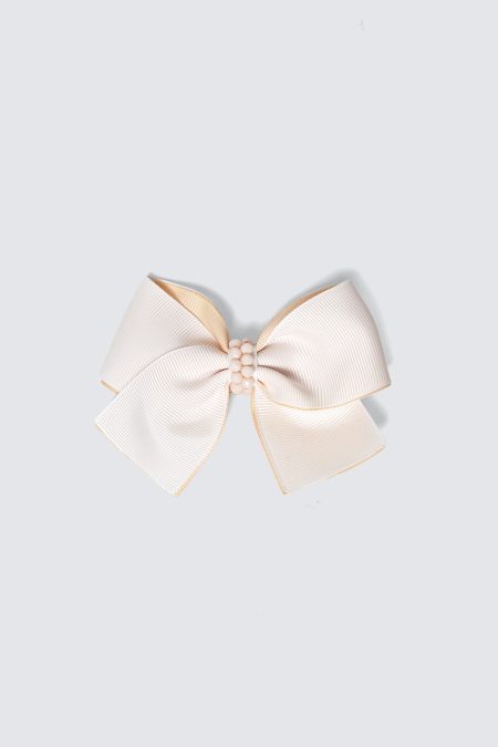 Mika Bow white Nude Hairclip