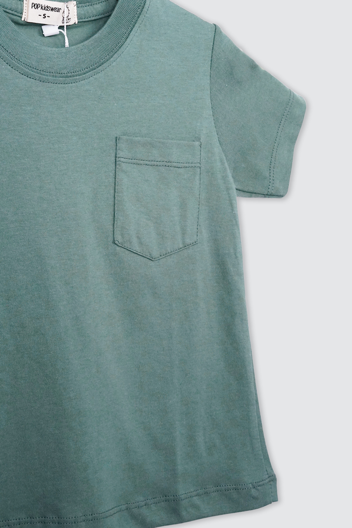 Brick-Kids-T-Shirt-Dusty-Green-detail